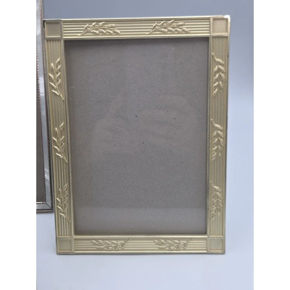 Vintage BRASS Gold/Silver Tone PICTURE FRAMES Lot of 3 MCM 3.5x5 5x7 8x10